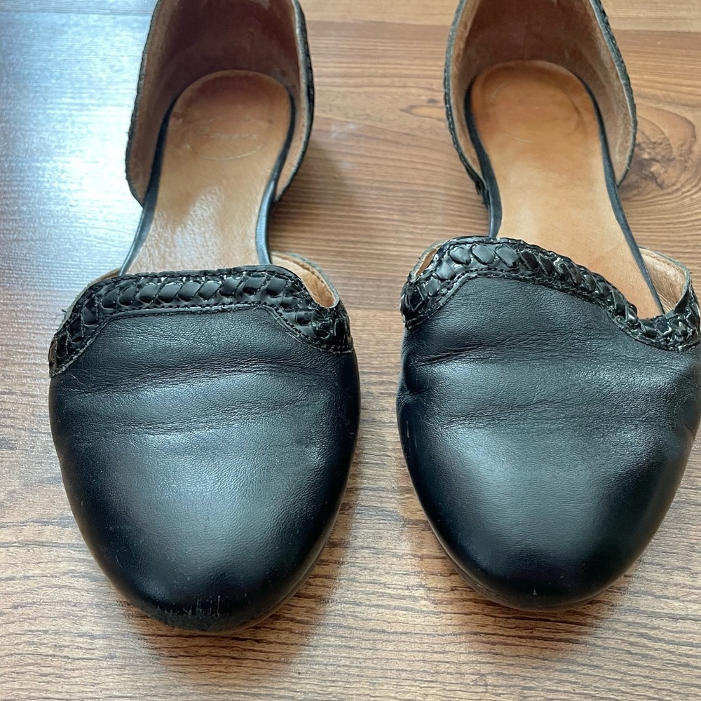 Jack Rogers black leather round toe d’Orsay flats, size 8 - Picture 2 of 9
